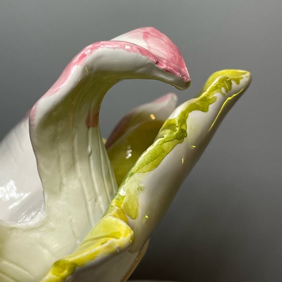 1980’s Capodimonte Floral Porcelain Teacup Espresso Cup Set Pink - Picture 9 of 10